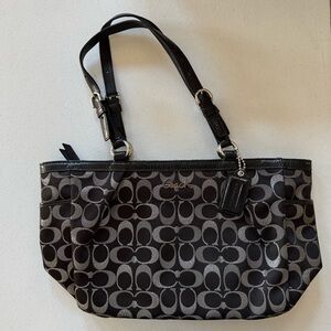 COACH Gallery Signature Lurex Zip Tote Bag